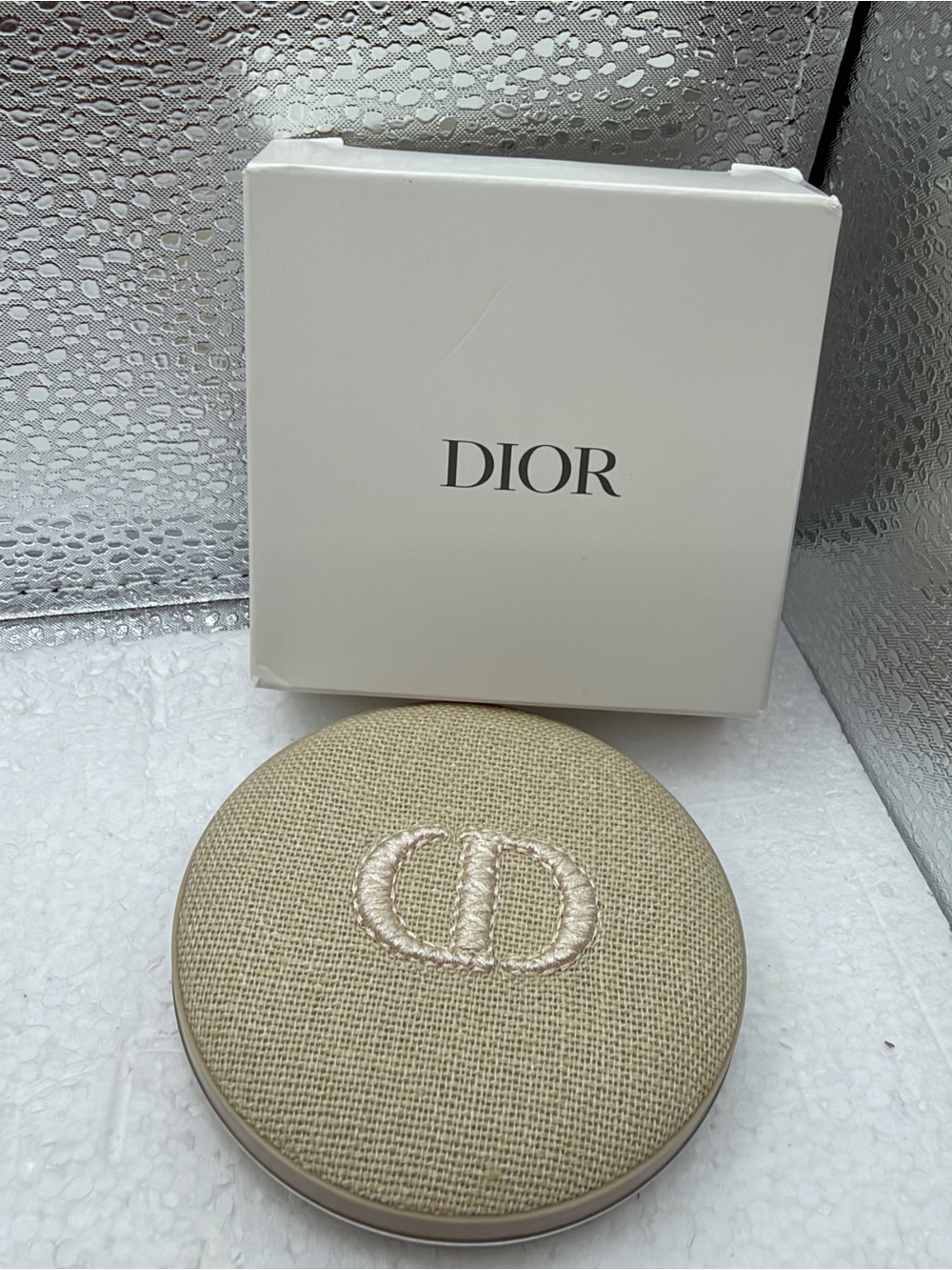 Dior Beige CD Embroidered Compact Mirror